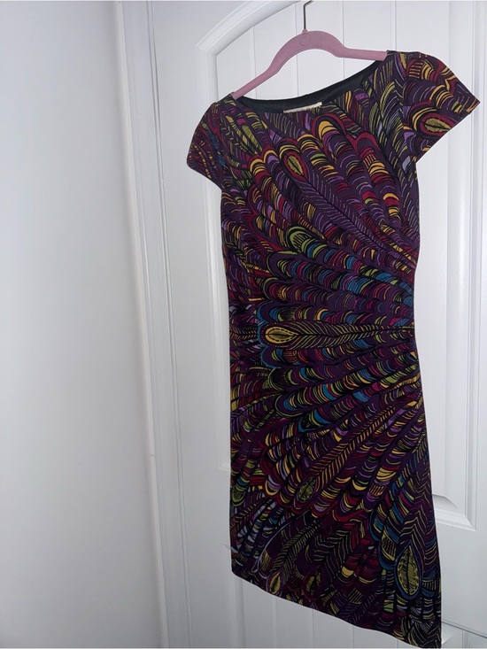 Evan Picone Dresses & Skirts - Evan Picone Size 6 Multicolor Peacock Feather Print Sheath Dress